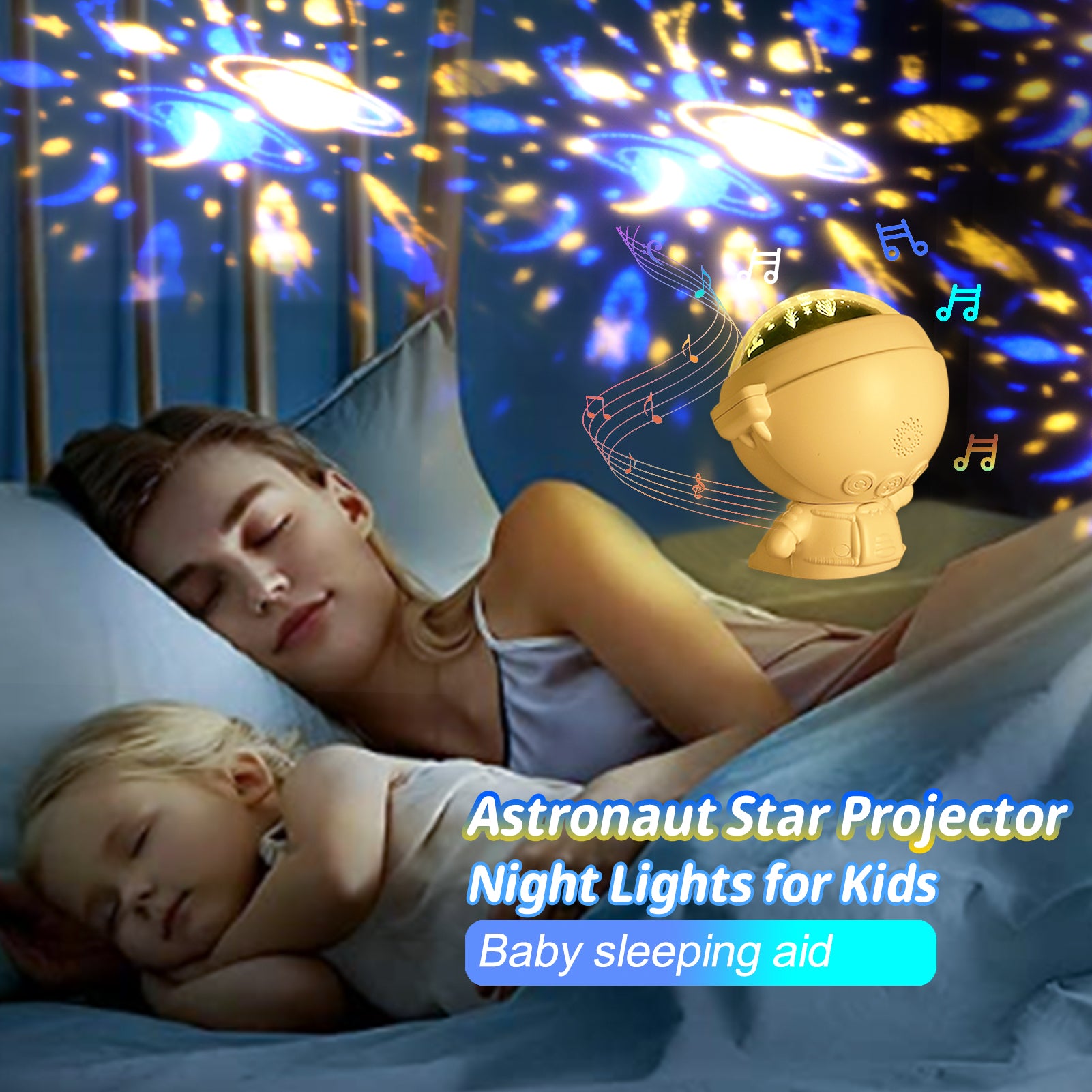 Galaxy Star Projector Astronaut Lamp – Starry Sky Night Light